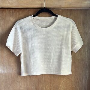 NWOT Cream Textured Women's Cropped Top